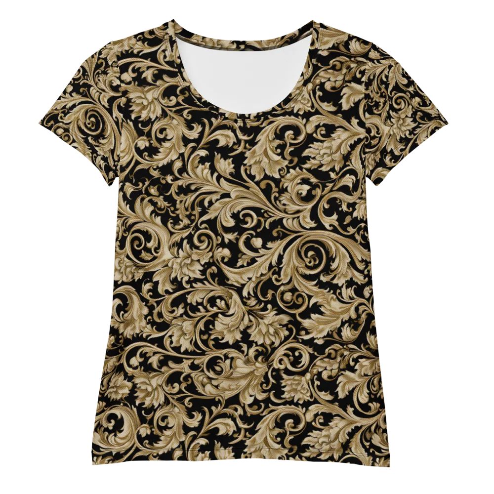 Midnight Acanthus on Women's Athletic T-Shirt — Front