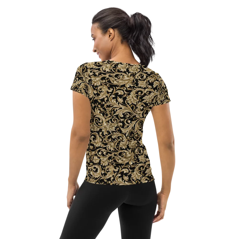Midnight Acanthus on Women's Athletic T-Shirt — Back
