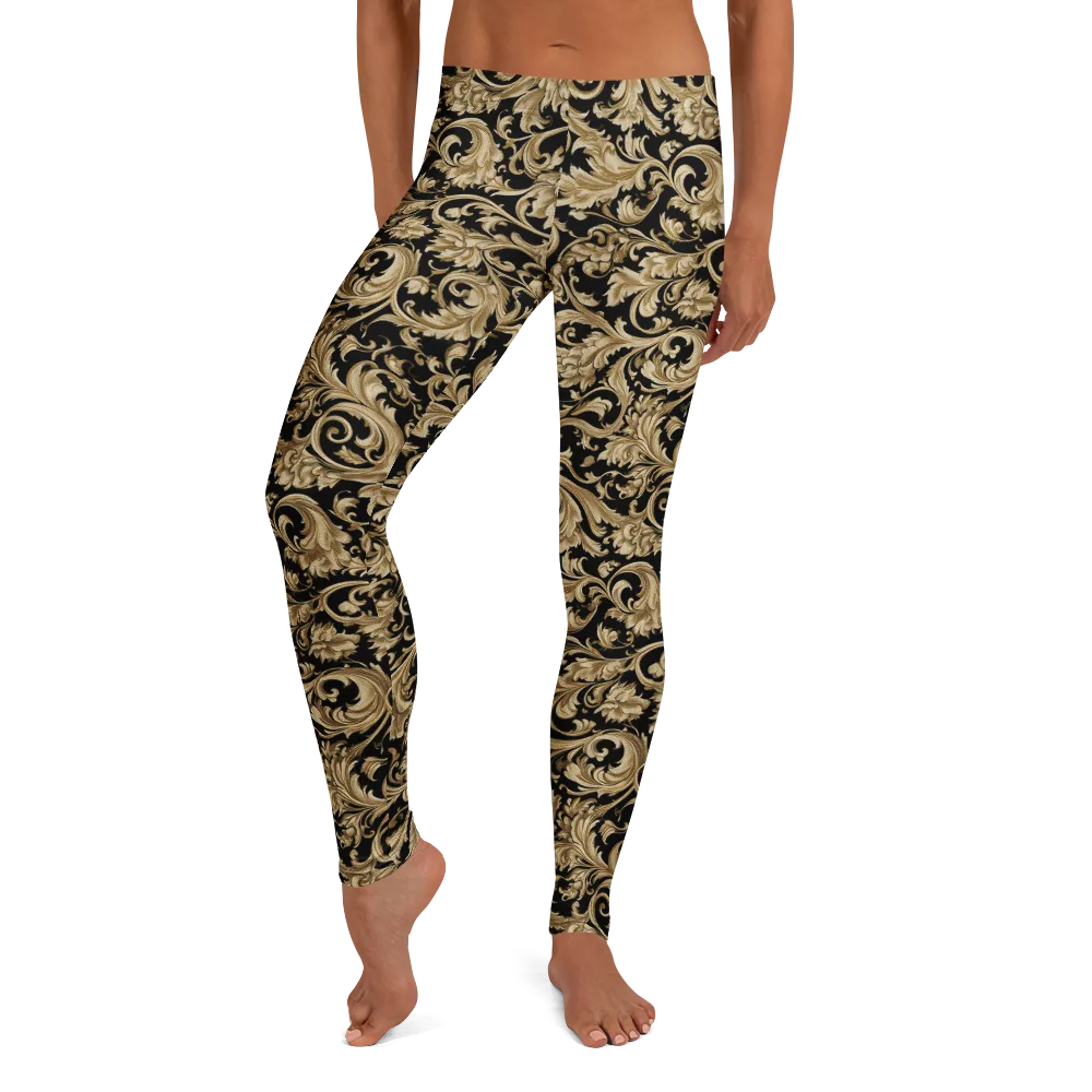 Midnight Acanthus on Leggings — Front