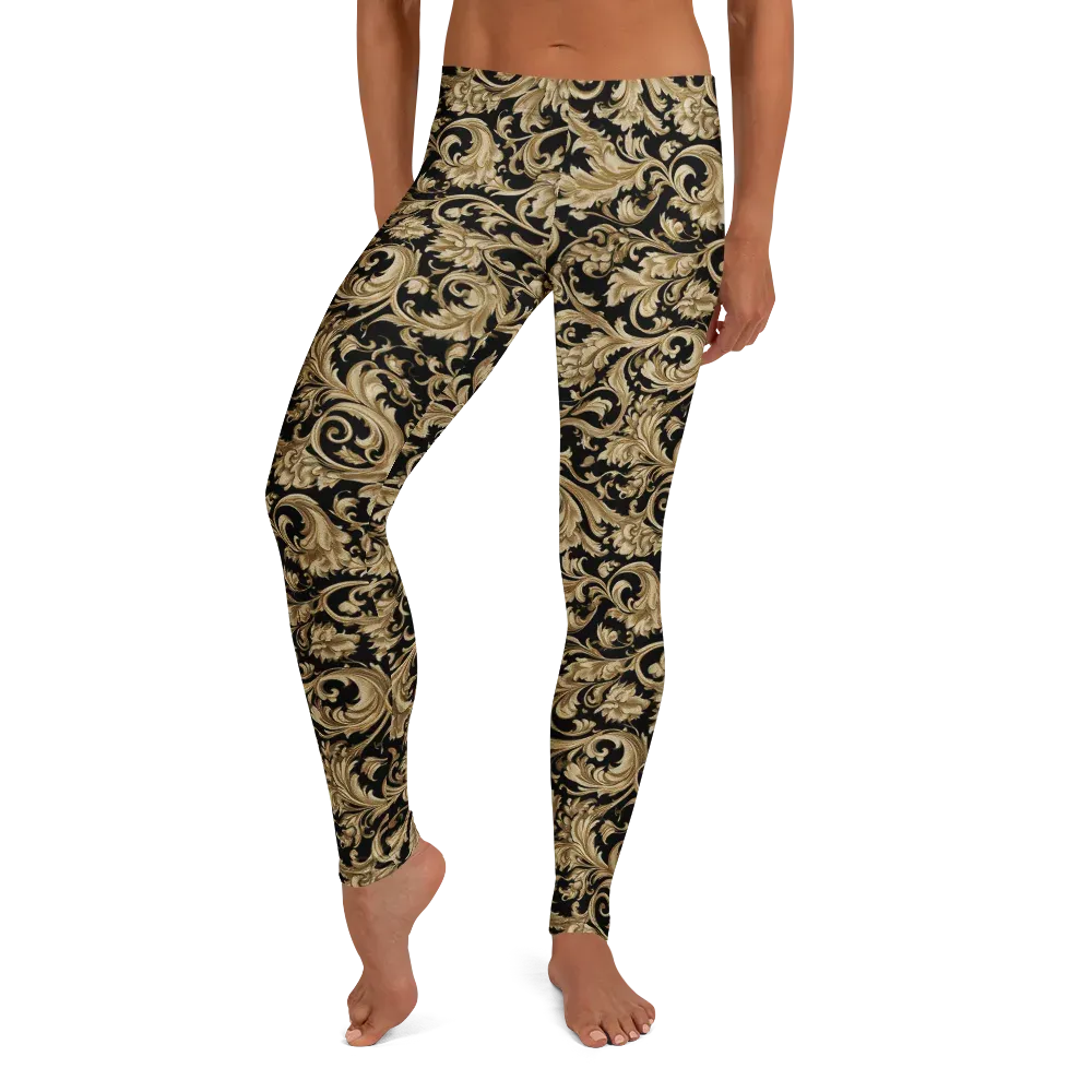 Midnight Acanthus on Leggings — Front
