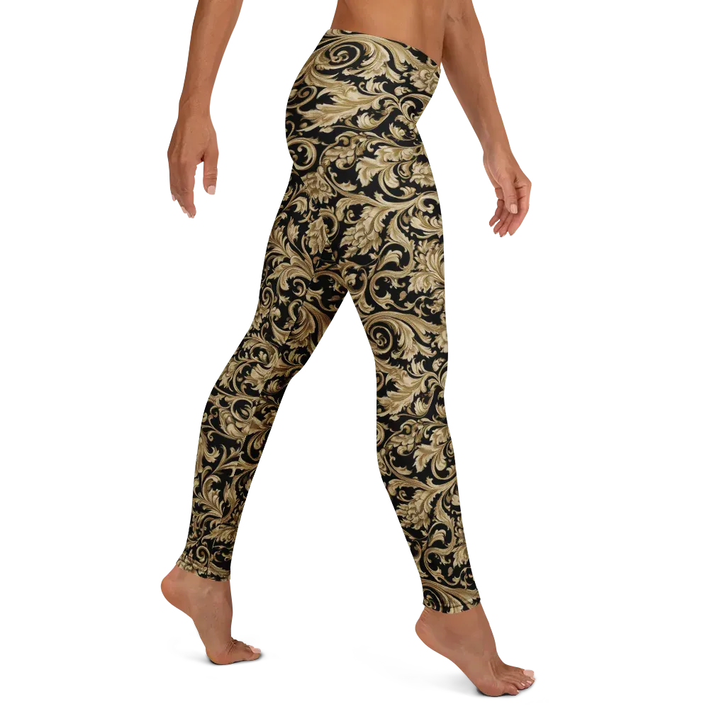 Midnight Acanthus on Leggings — Right