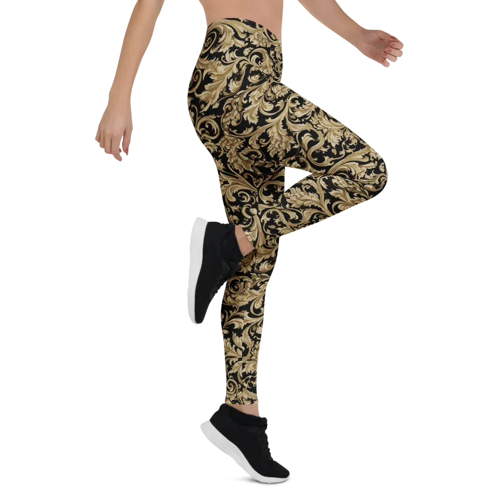 Midnight Acanthus on Leggings — Right