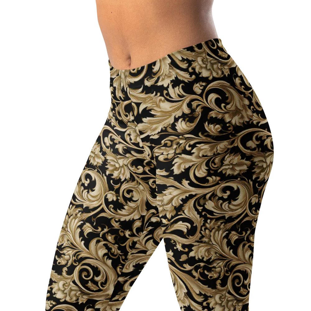 Midnight Acanthus on Leggings — Left Front