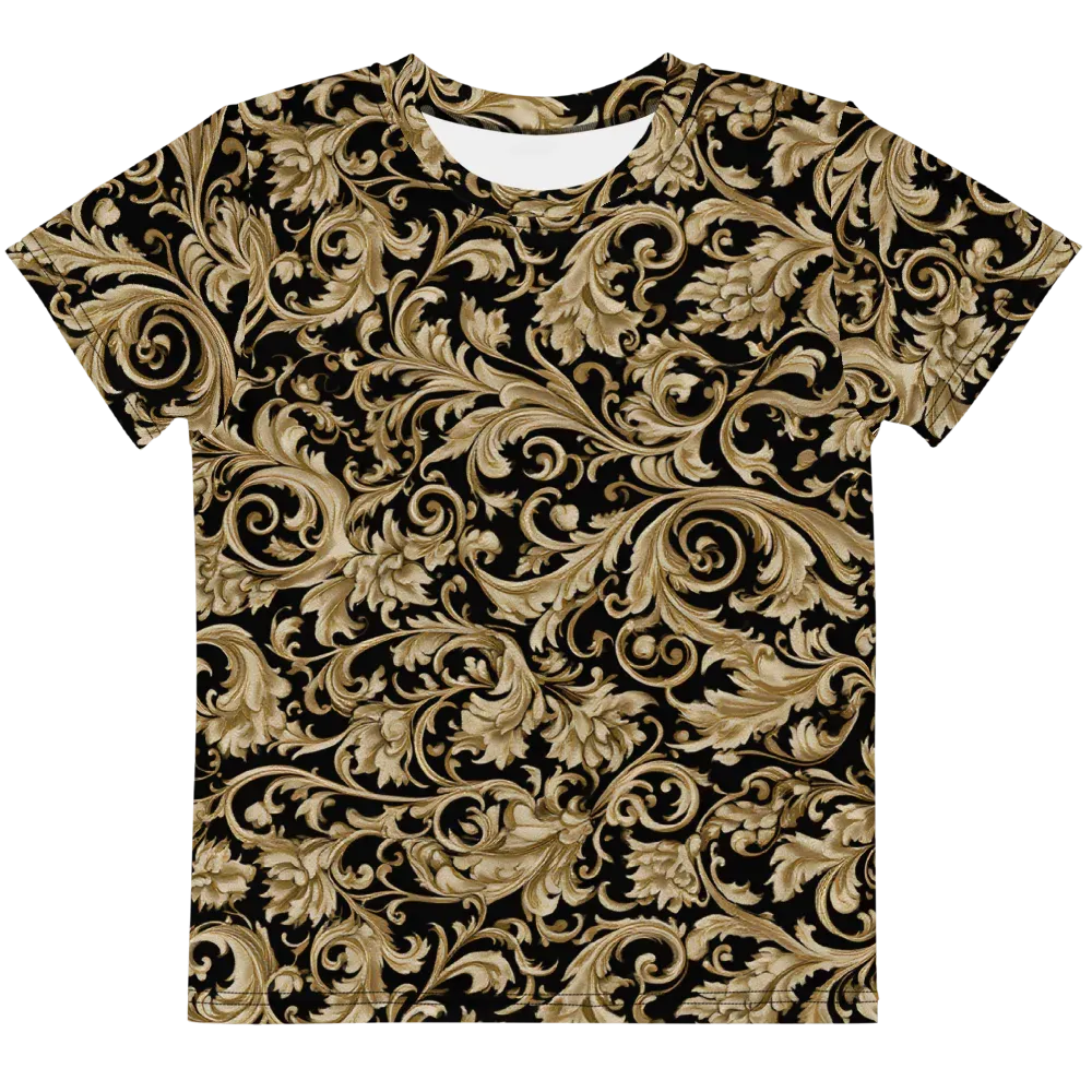 Midnight Acanthus on Kids Crew Neck T-Shirt — Front