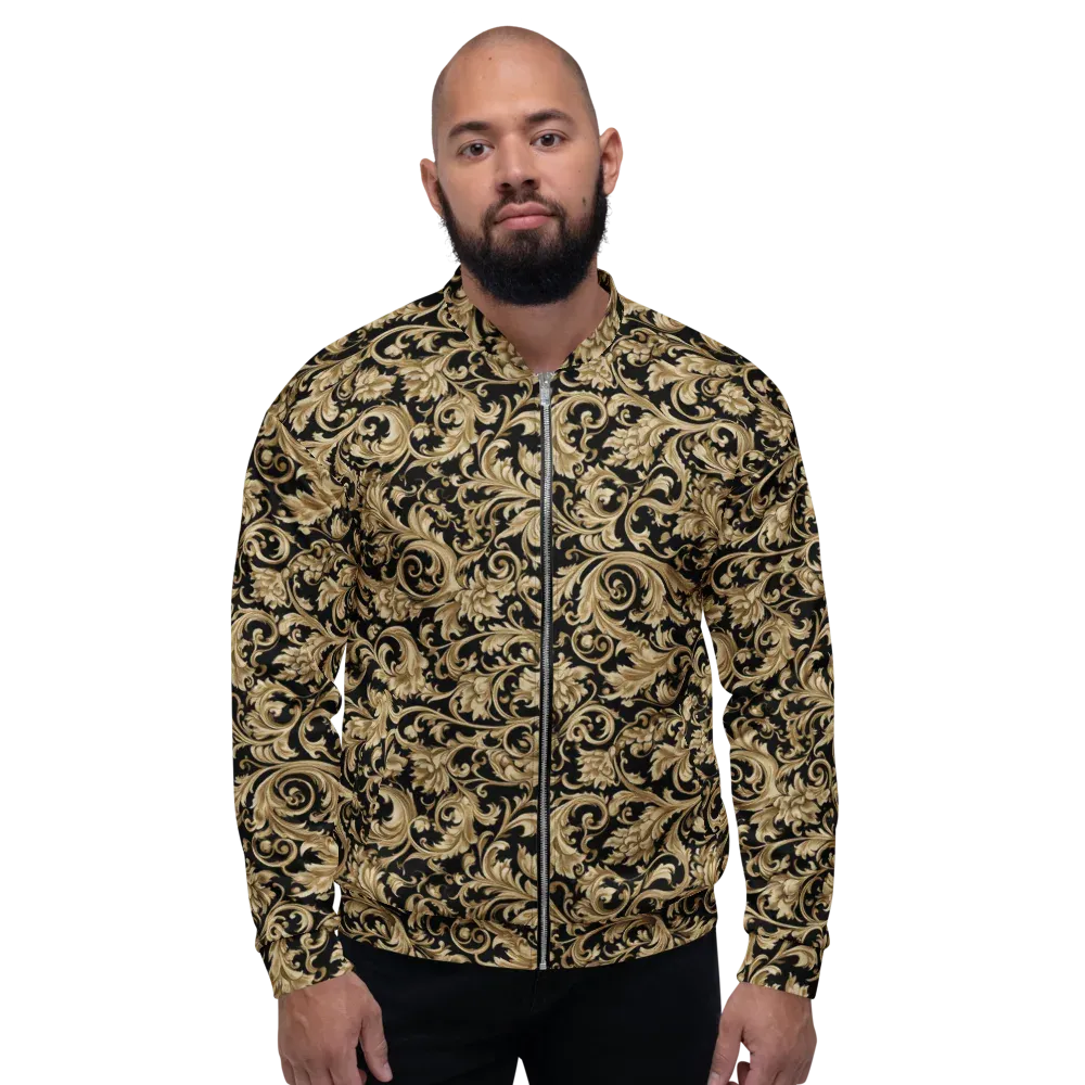 Midnight Acanthus on Bomber Jacket — Front