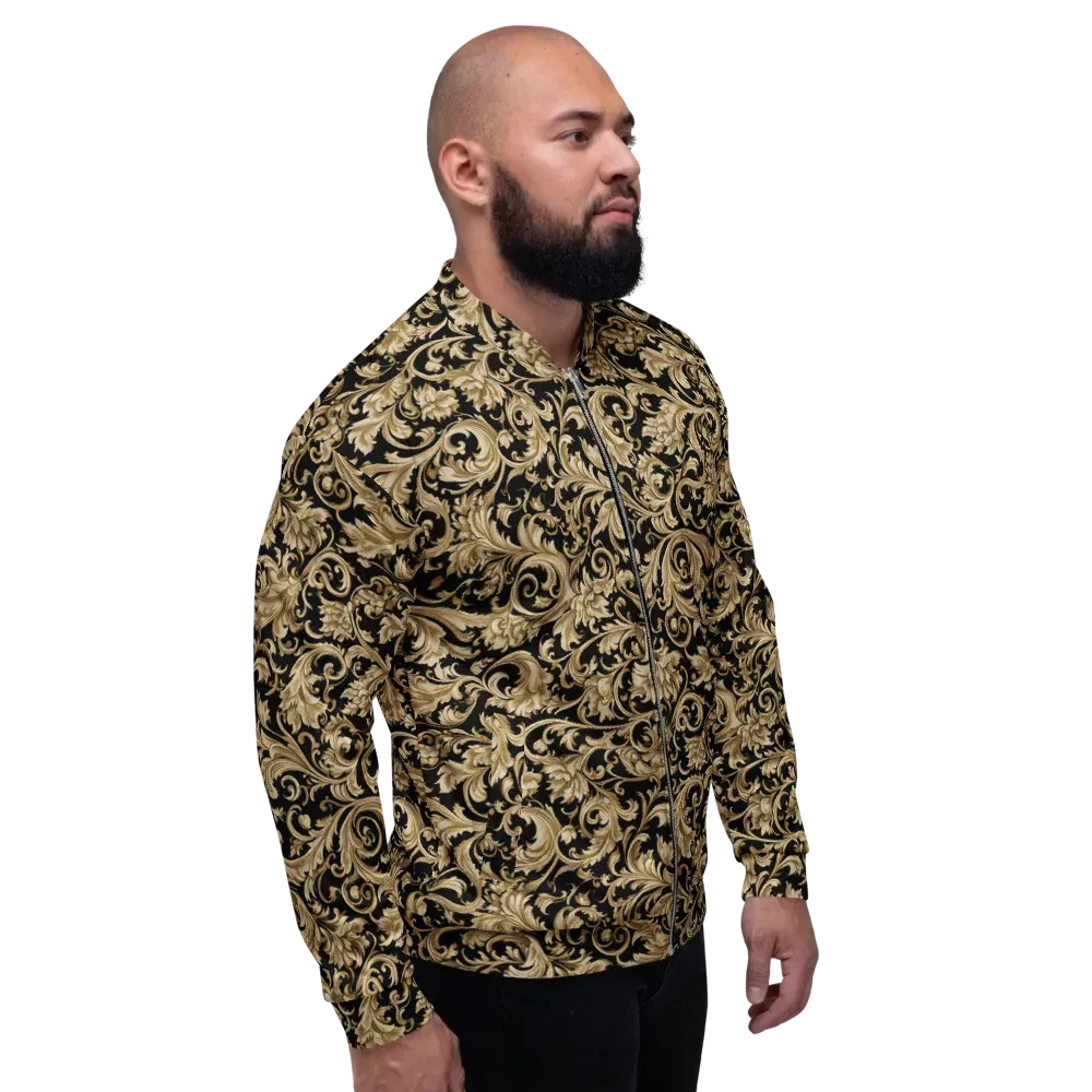 Midnight Acanthus on Bomber Jacket — Right