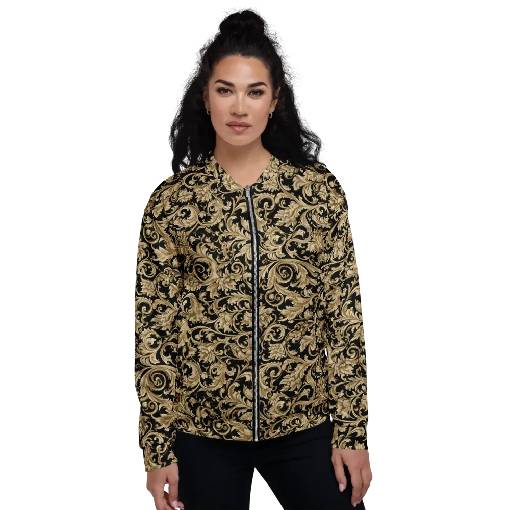 Midnight Acanthus on Bomber Jacket — Front
