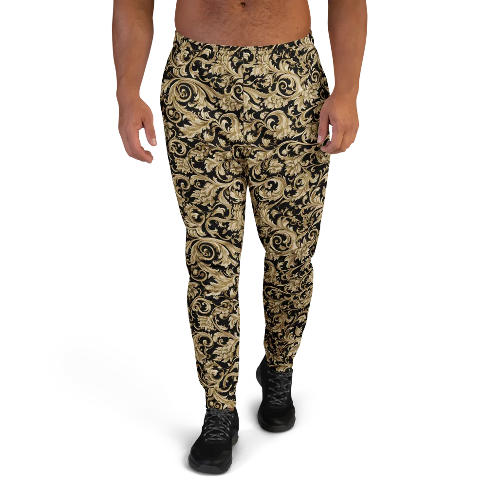 Midnight Acanthus on Men's Joggers — Front