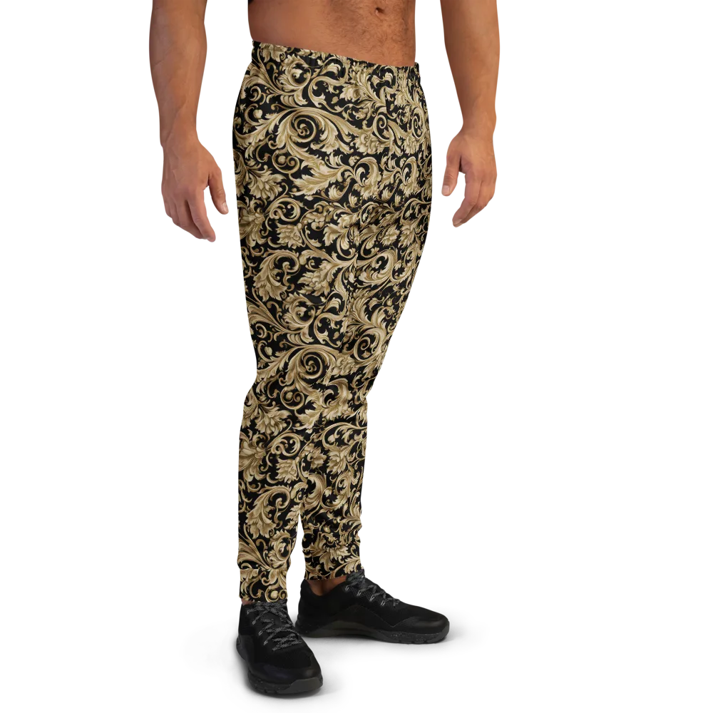 Midnight Acanthus on Men's Joggers — Right