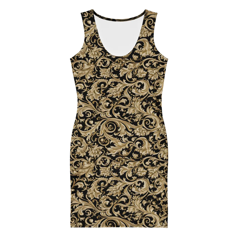Midnight Acanthus on Bodycon Dress — Front
