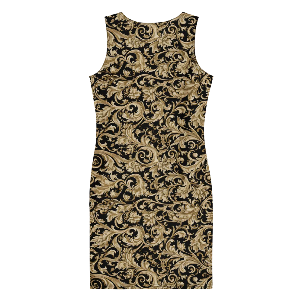 Midnight Acanthus on Bodycon Dress — Back