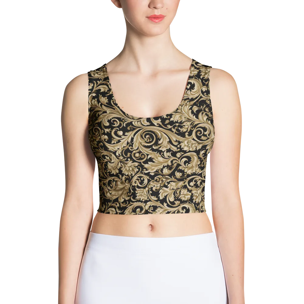 Midnight Acanthus on Crop Top — Front
