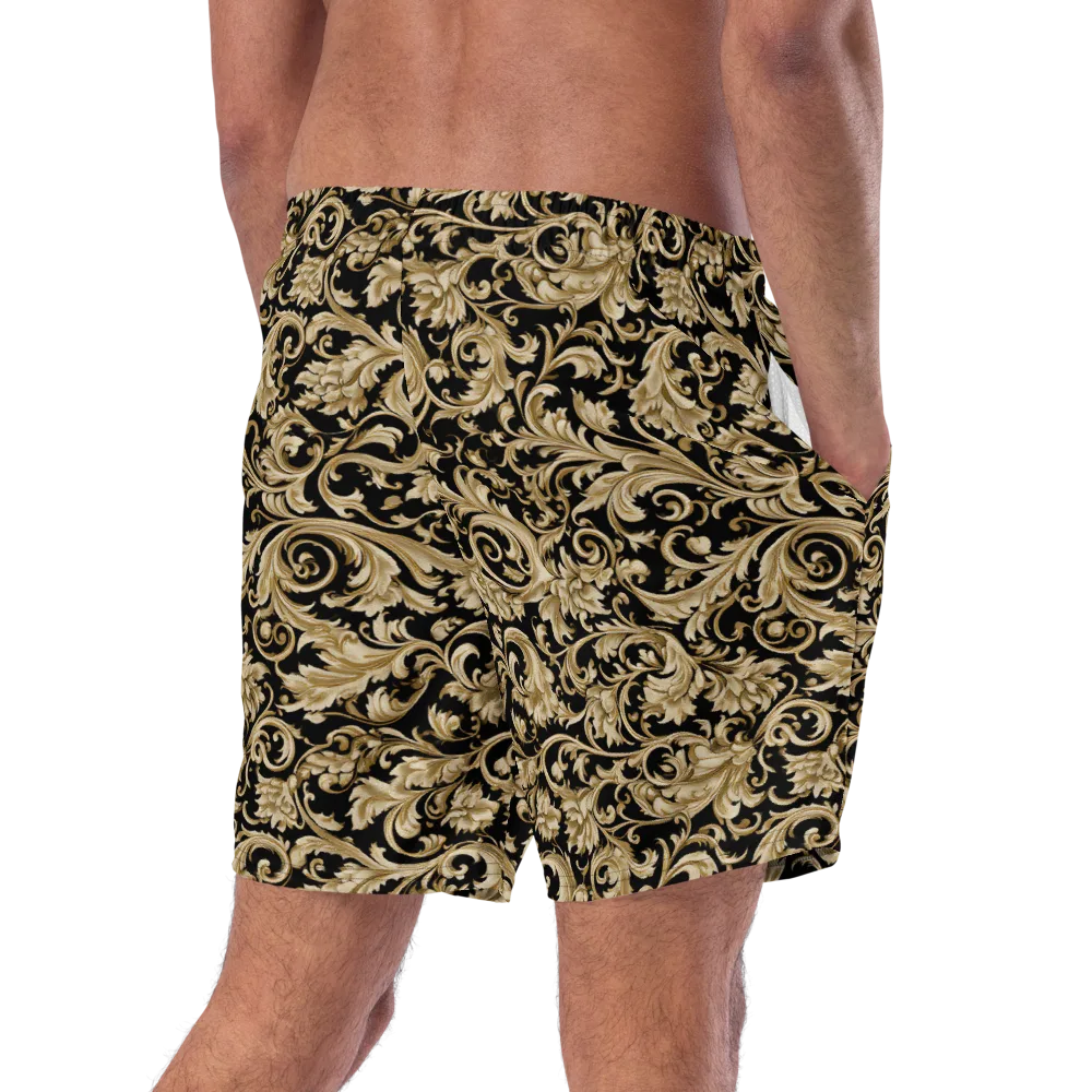 Midnight Acanthus on Swim Trunks — Right Back