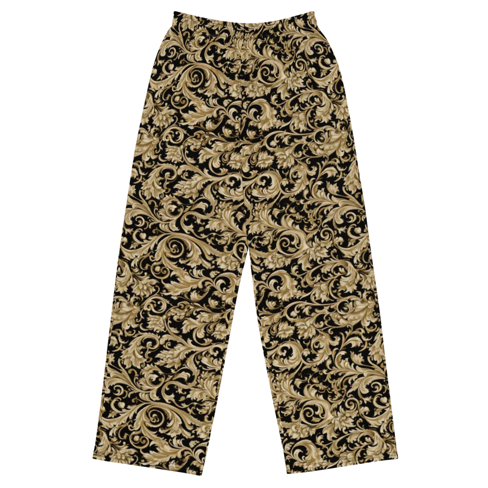 Midnight Acanthus on Wide-Leg Pants — Front