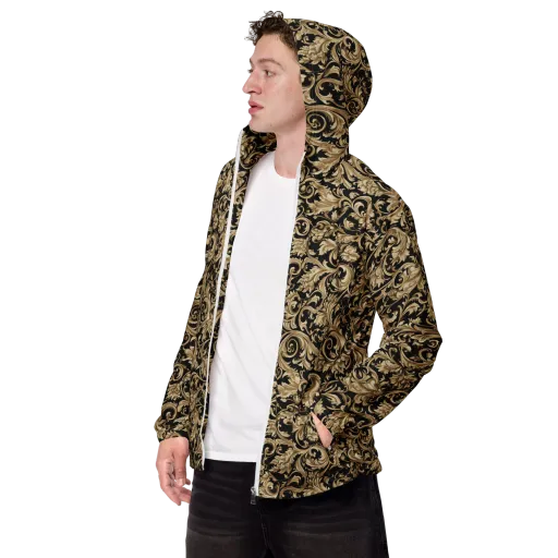 Midnight Acanthus on a Men's Windbreaker
