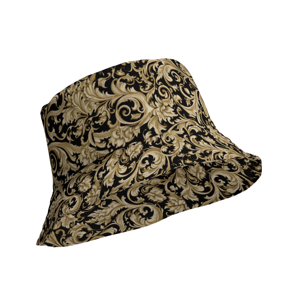 Midnight Acanthus on Reversible Bucket Hat — Product details Outside