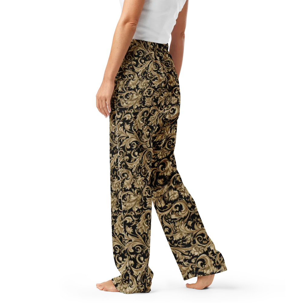 Midnight Acanthus on Women's Pajama Pants — Left