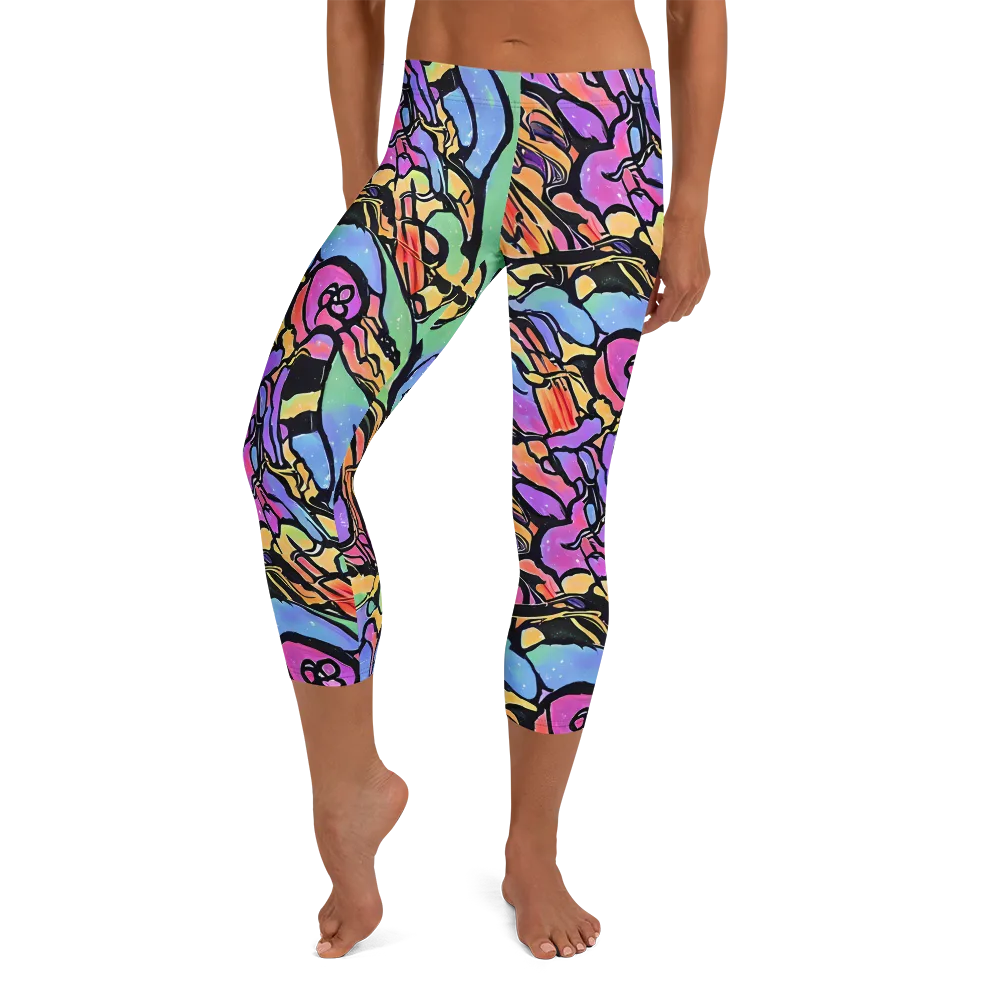 Kaleidoscope Flora on Capri Leggings — Front