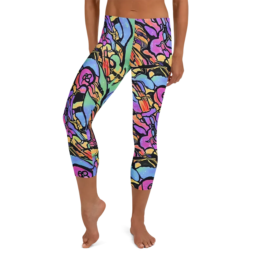 Kaleidoscope Flora on Capri Leggings — Front