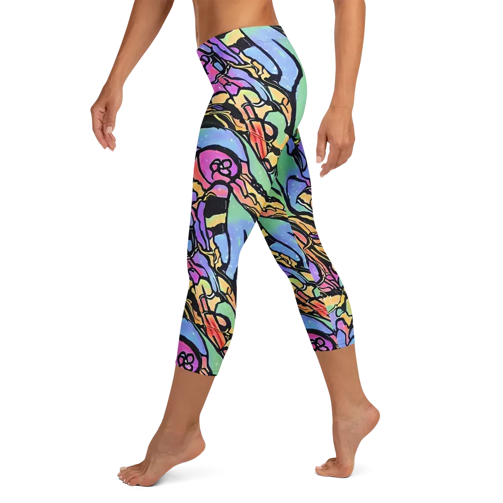 Kaleidoscope Flora on Capri Leggings — Left