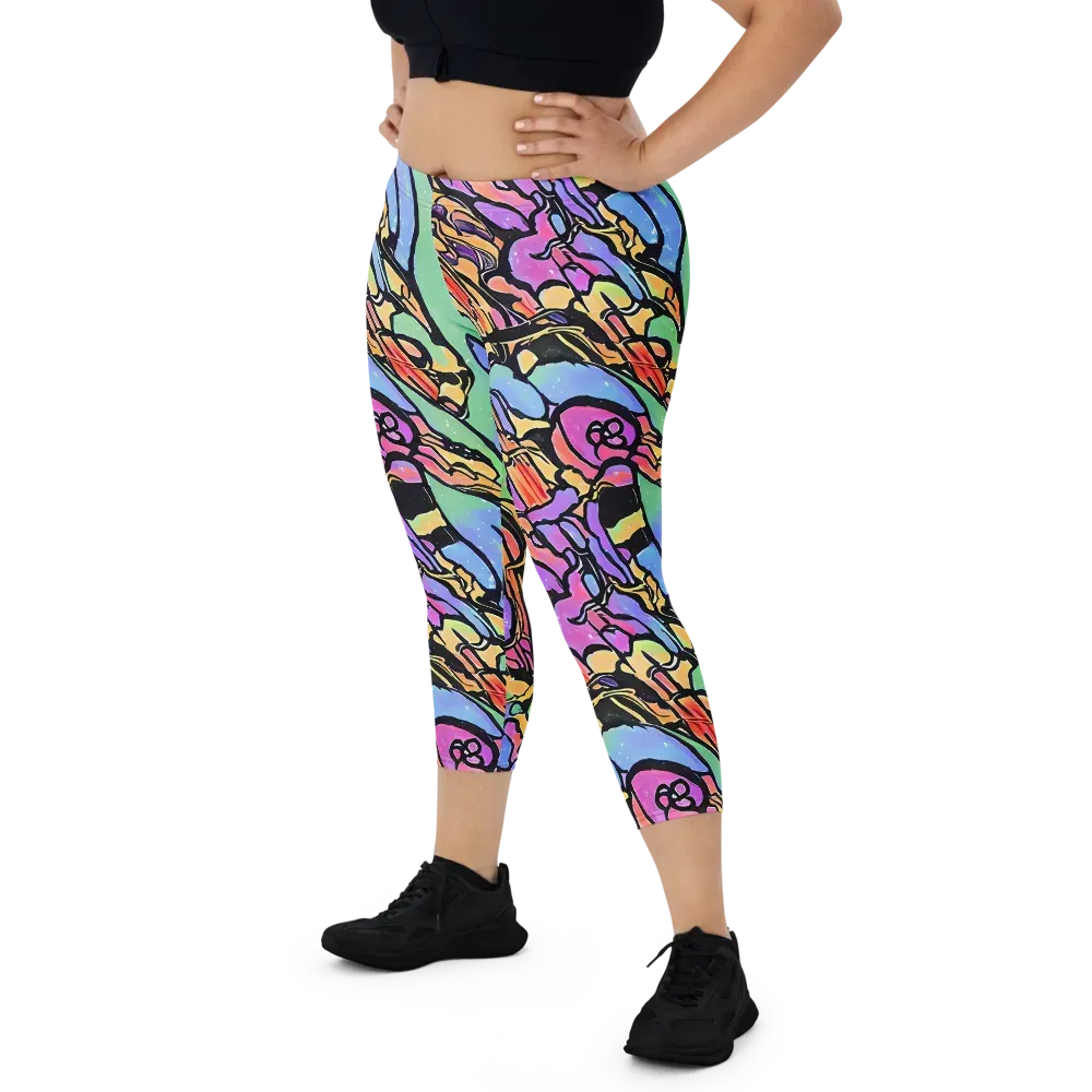 Kaleidoscope Flora on Capri Leggings — Front
