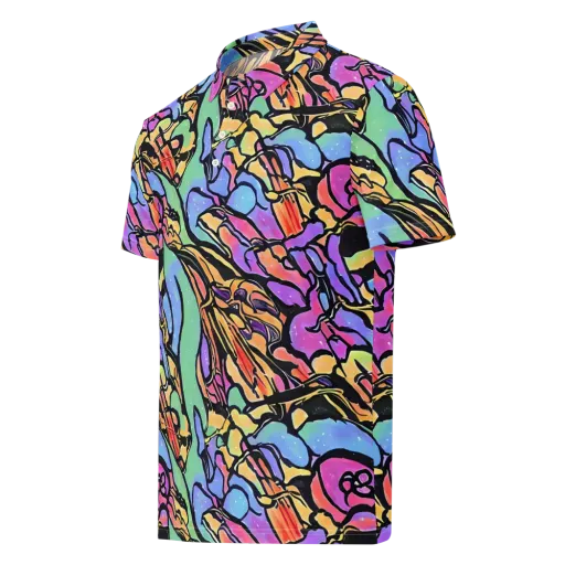 Kaleidoscope Flora on a Men's Slim Fit Polo Shirt
