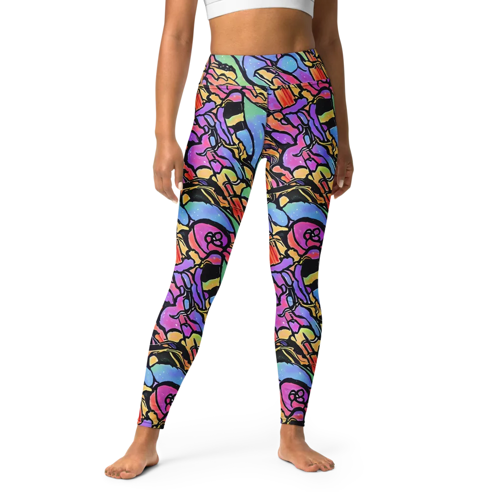 Kaleidoscope Flora on Yoga Leggings — Front