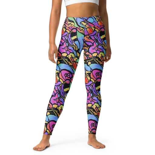 Kaleidoscope Flora on a Yoga Leggings