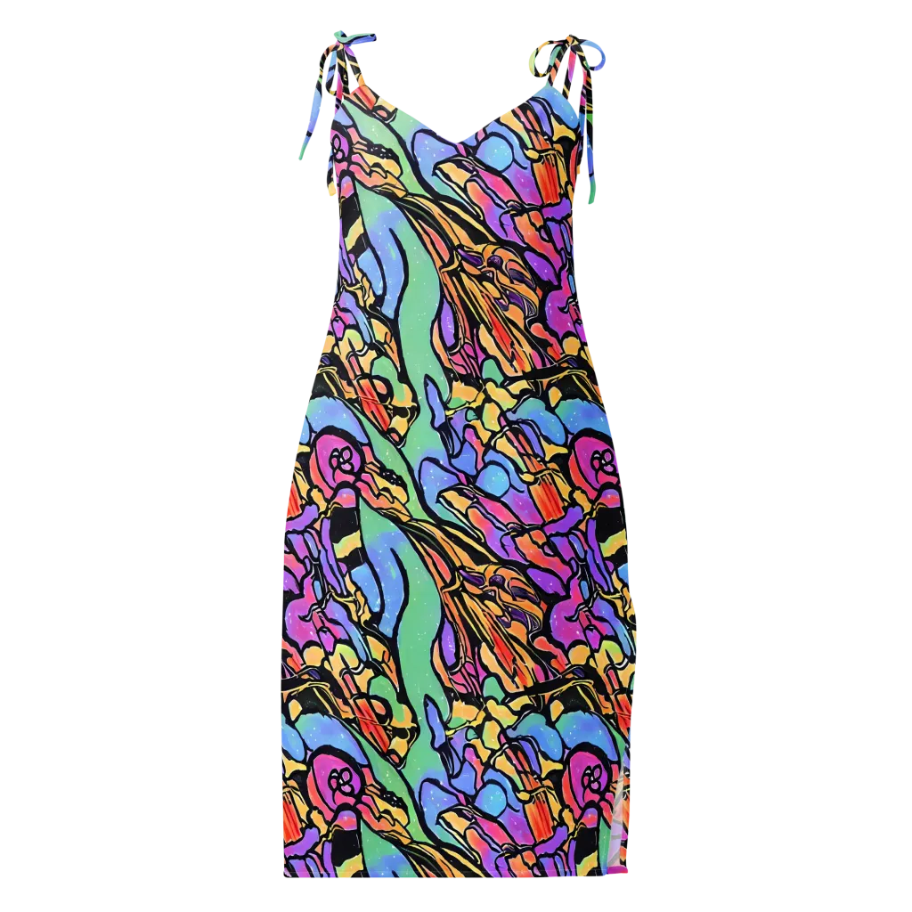 Kaleidoscope Flora on Slip Dress — Front