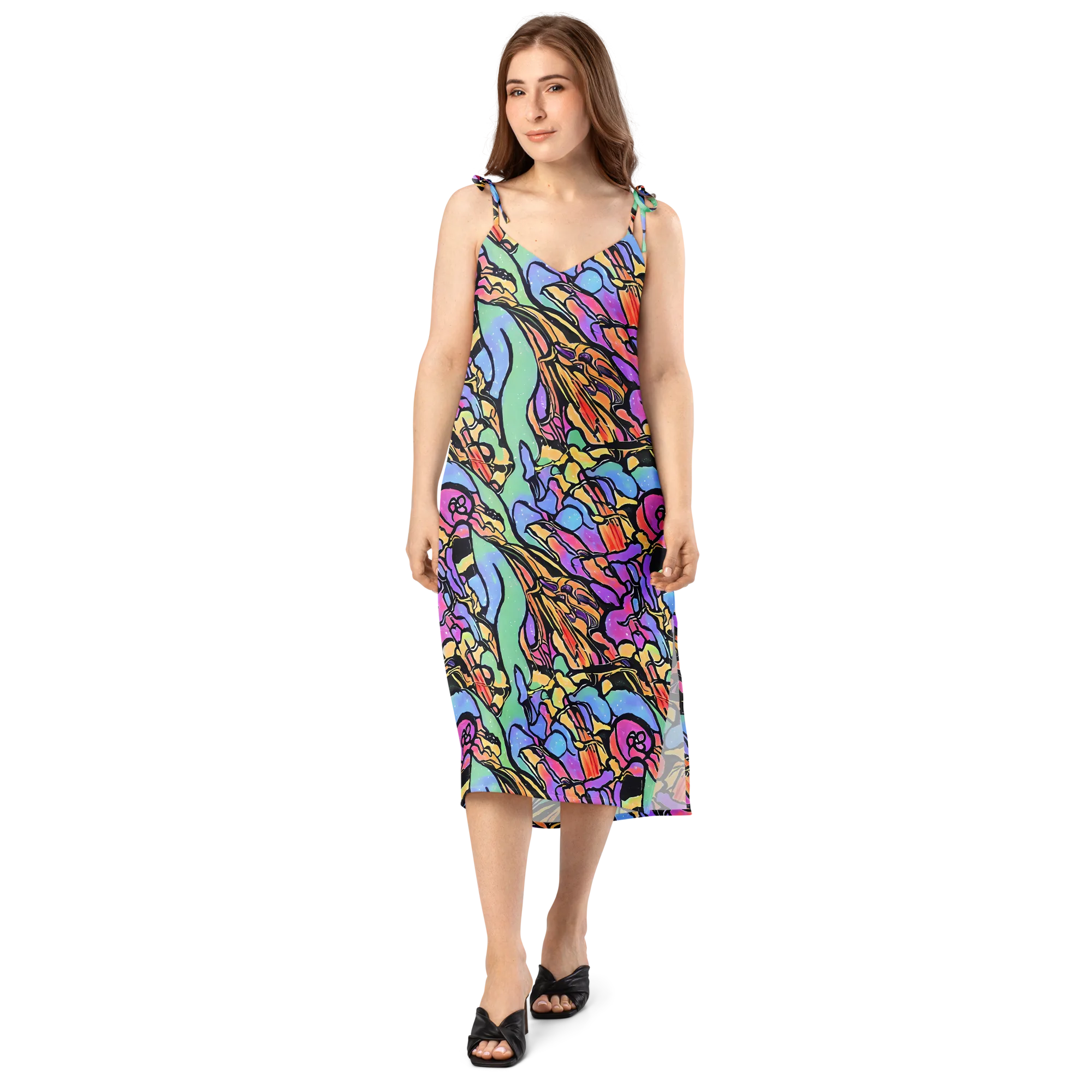 Kaleidoscope Flora on Slip Dress — Front