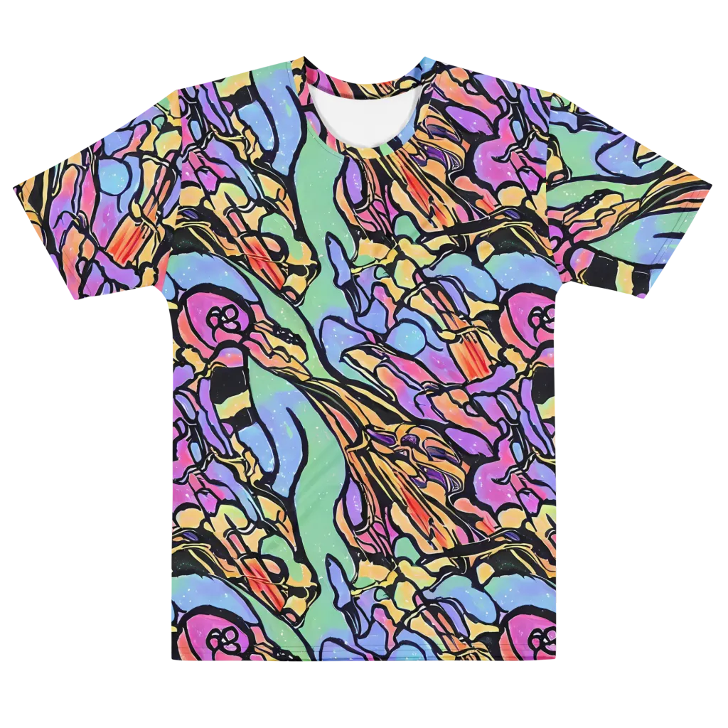Kaleidoscope Flora on Men's Cotton Crew Neck T-Shirt — Front