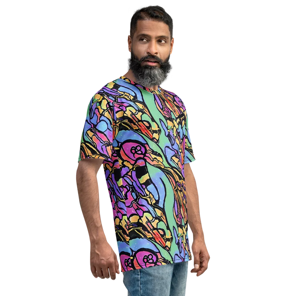 Kaleidoscope Flora on Men's Crew Neck T-Shirt — Right