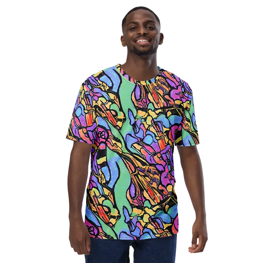 Kaleidoscope Flora on Men's Crew Neck T-Shirt — Front