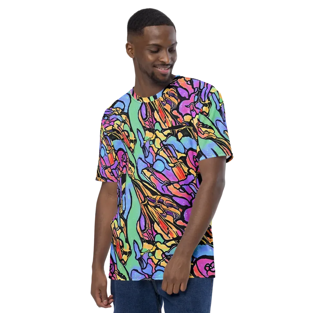Kaleidoscope Flora on Men's Crew Neck T-Shirt — Left