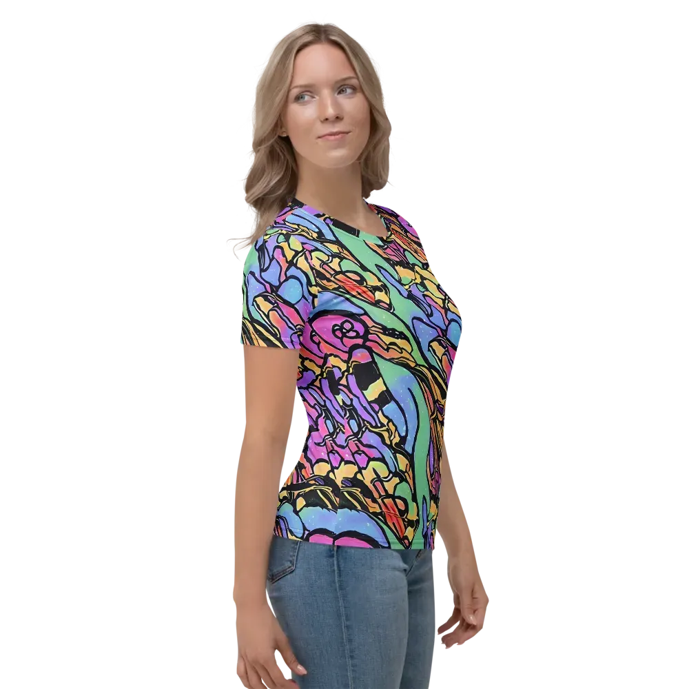 Kaleidoscope Flora on Women's Crew Neck T-Shirt — Right