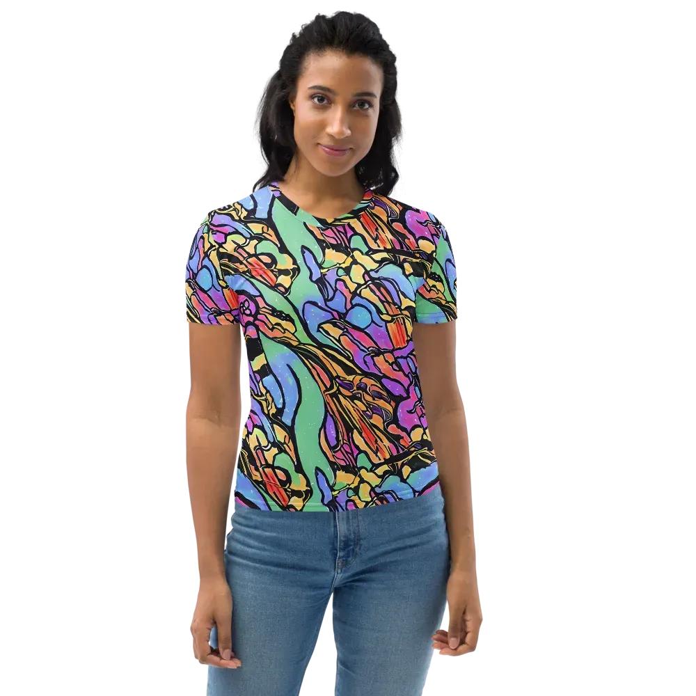 Kaleidoscope Flora on Women's Crew Neck T-Shirt — Front