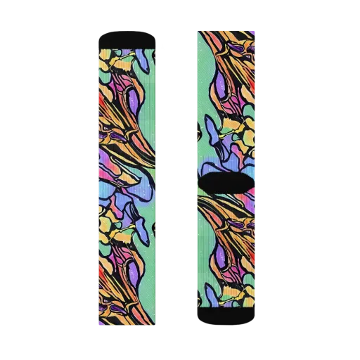 Kaleidoscope Flora on a Socks