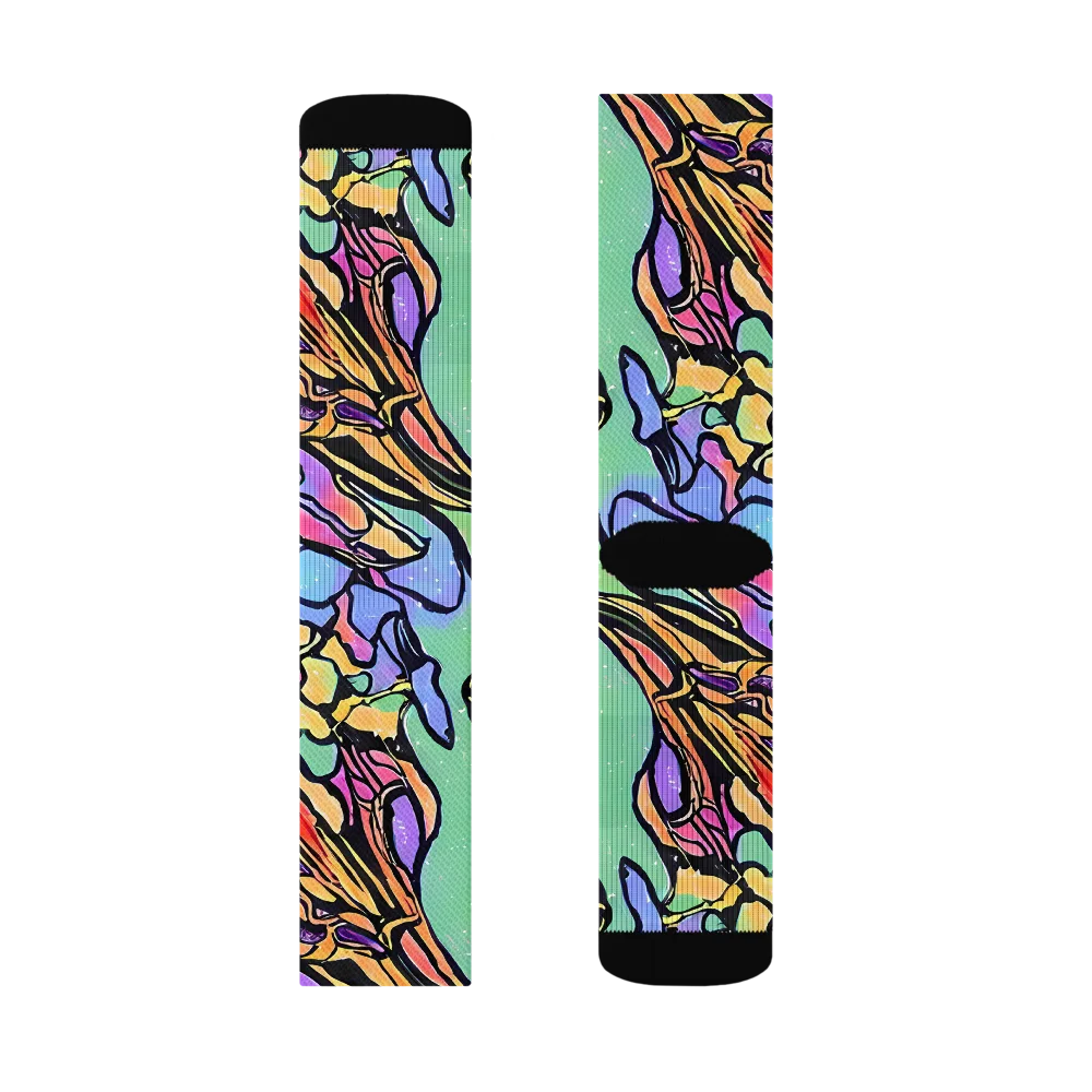 Kaleidoscope Flora on Socks — Right Sock