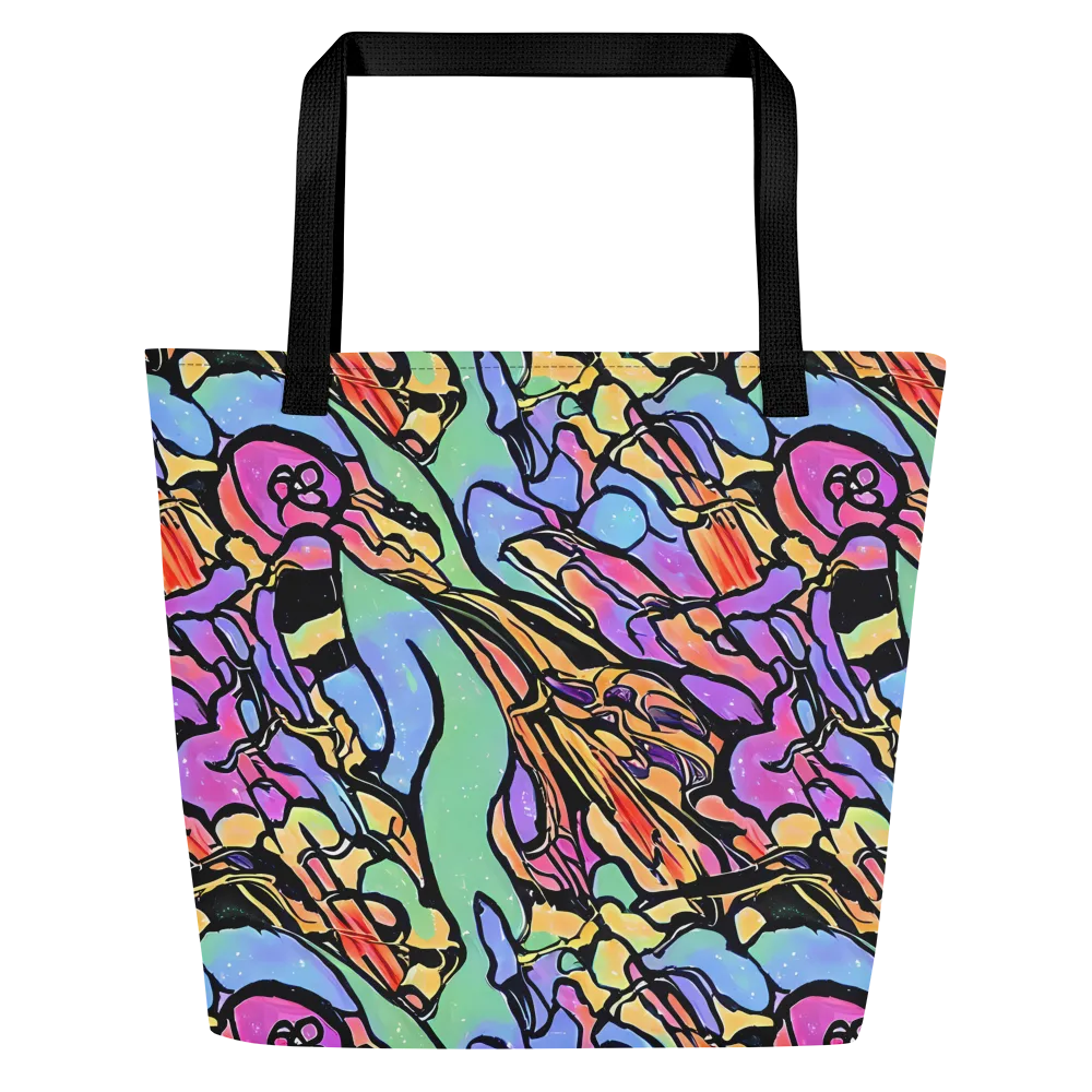 Kaleidoscope Flora on Large Tote Bag W/ Pocket — Front