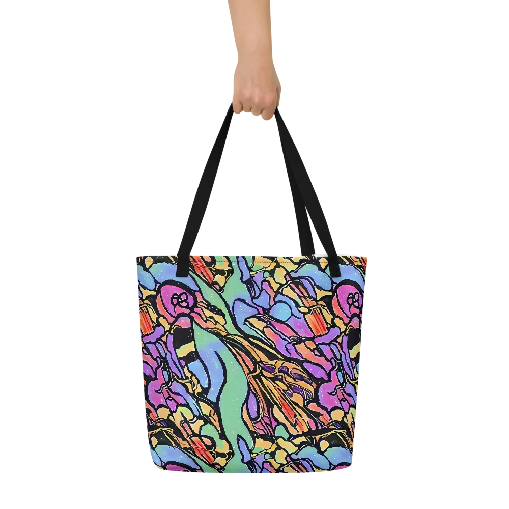 Kaleidoscope Flora on Large Tote Bag W/ Pocket — Front