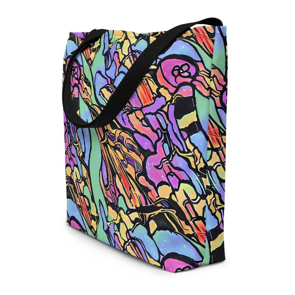 Kaleidoscope Flora on Large Tote Bag W/ Pocket — Front