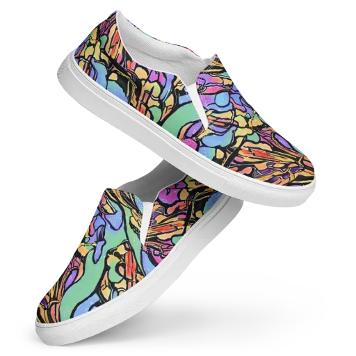 Kaleidoscope Flora on a Women's Slip-On Canvas Shoes