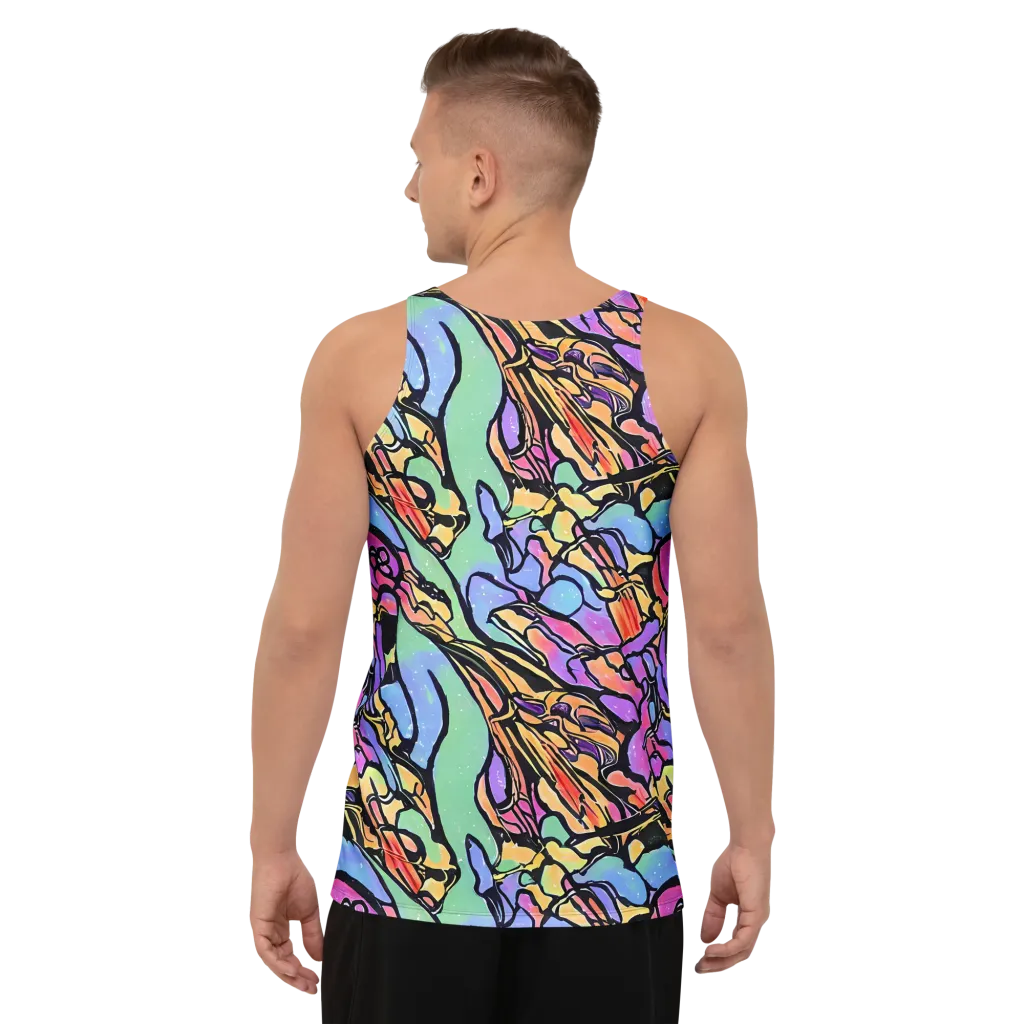Kaleidoscope Flora on Men's Tank Top — Back