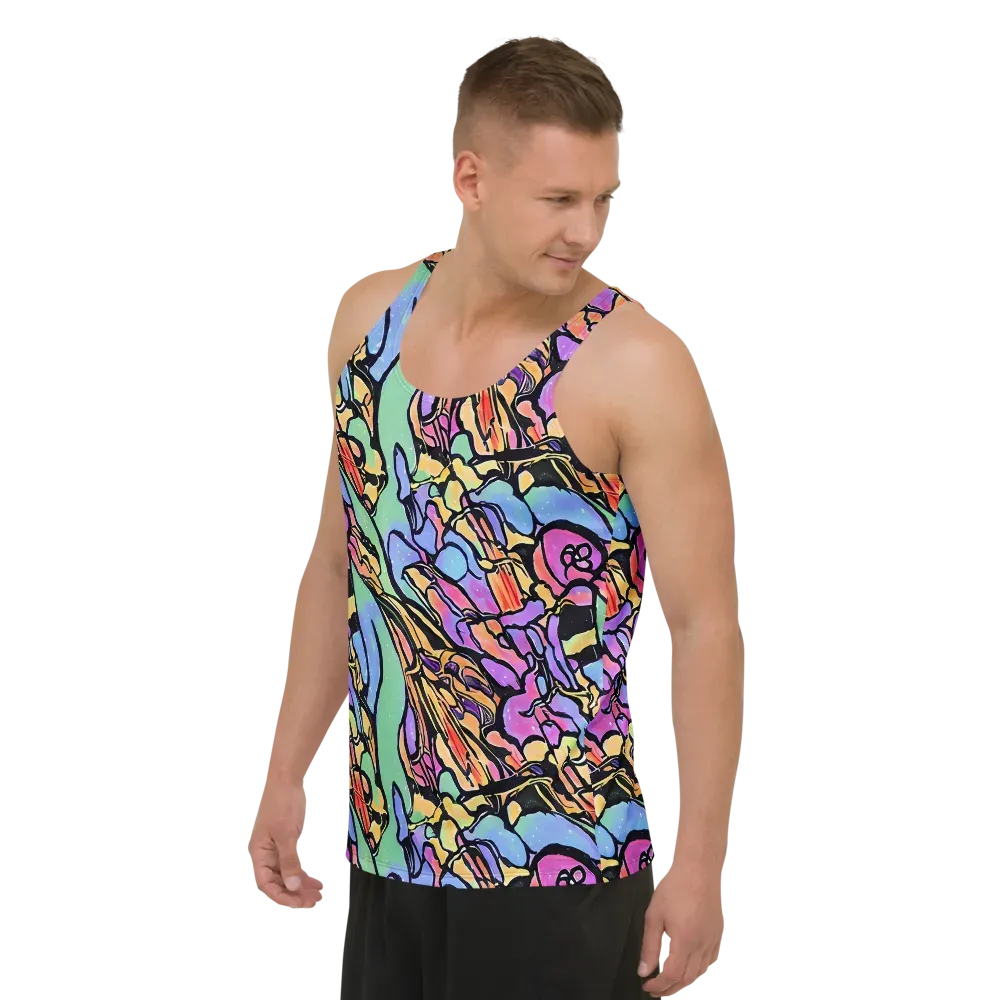 Kaleidoscope Flora on Men's Tank Top — Left Front