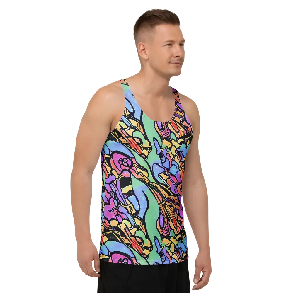 Kaleidoscope Flora on Men's Tank Top — Right Front
