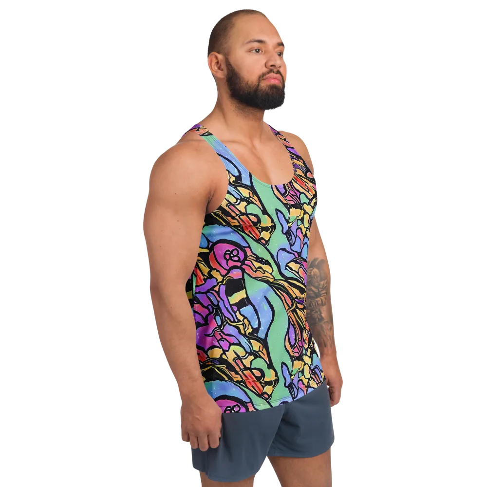 Kaleidoscope Flora on Men's Tank Top — Right Front