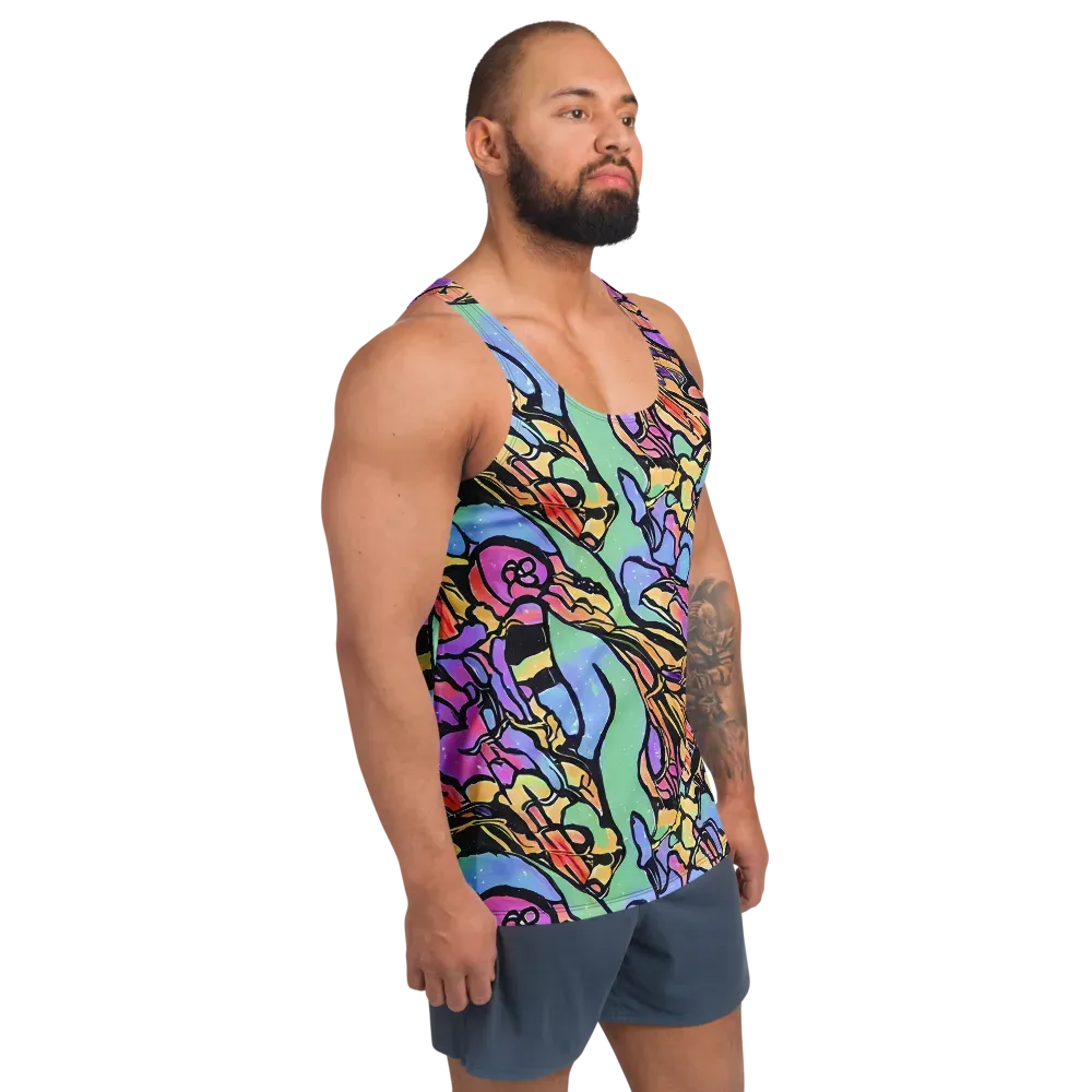 Kaleidoscope Flora on Men's Tank Top — Right Front
