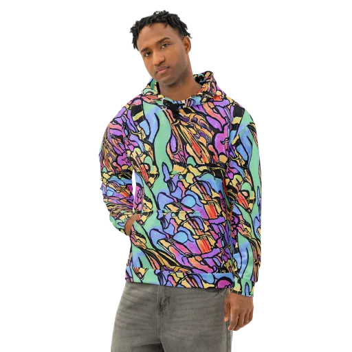 Kaleidoscope Flora on a Cotton Hoodie