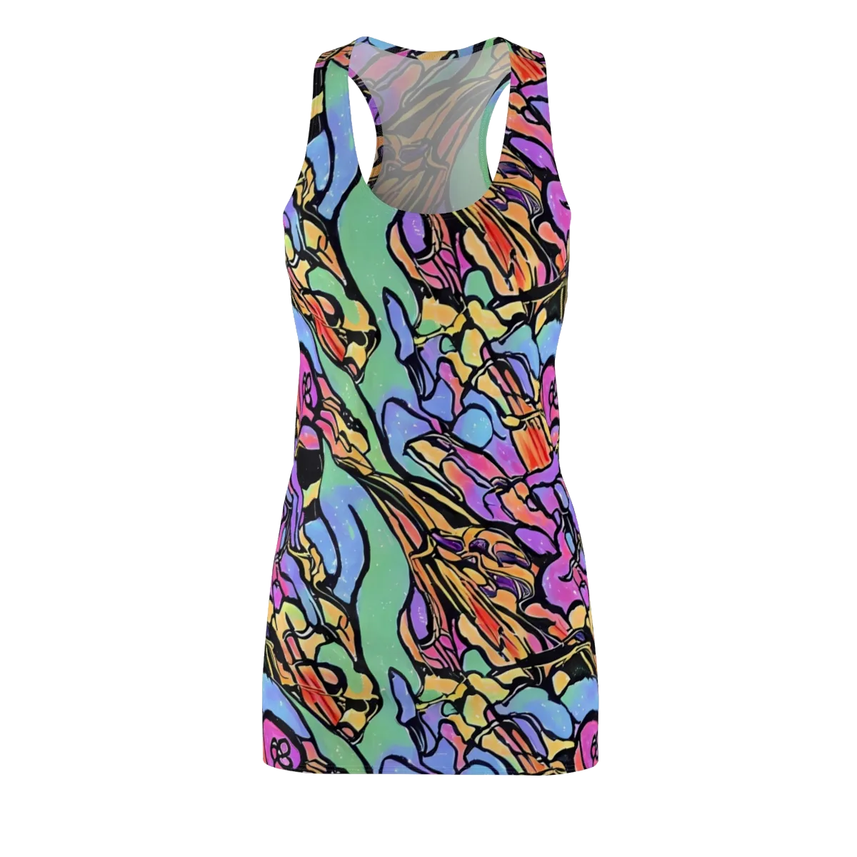 Kaleidoscope Flora on Racerback Dress — Front