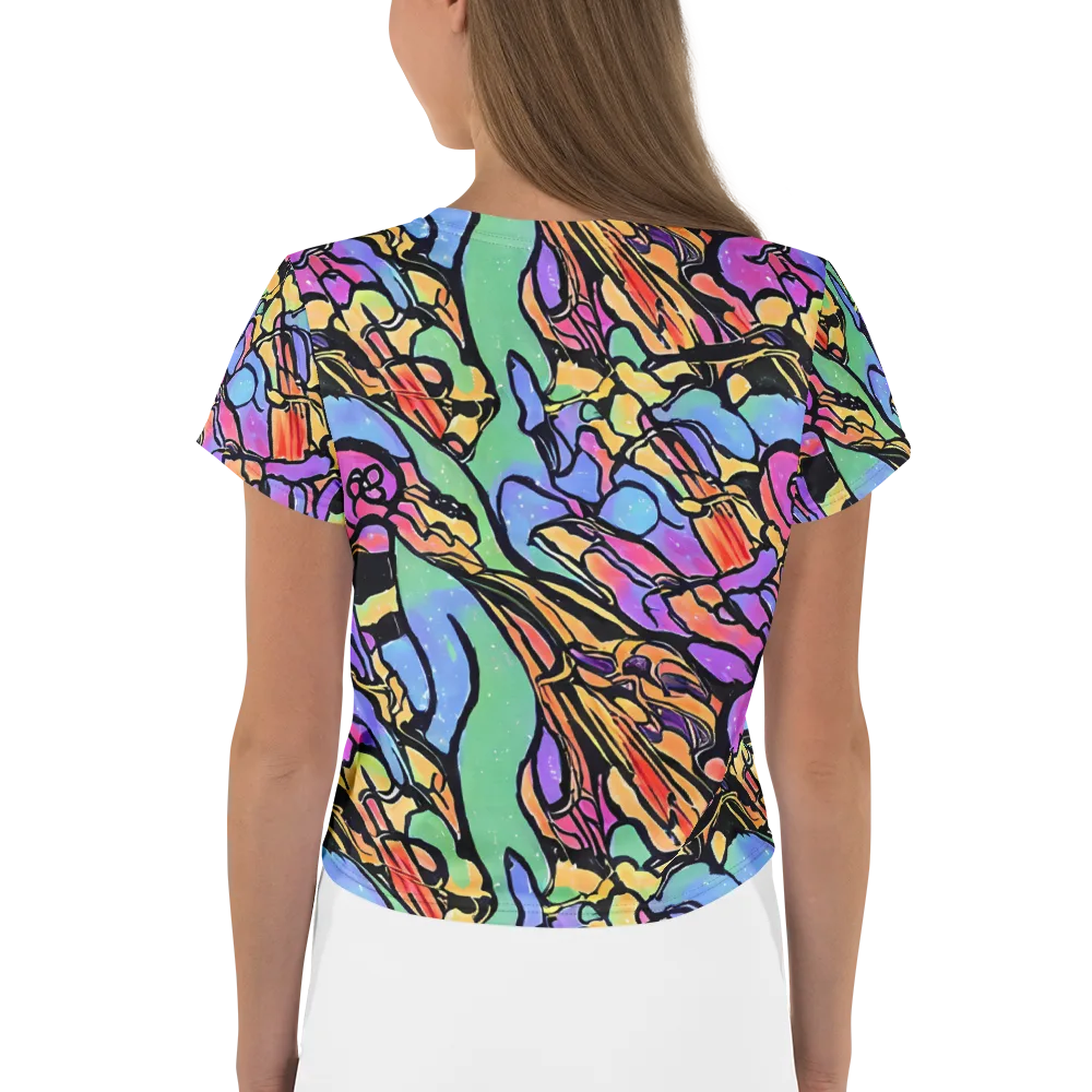 Kaleidoscope Flora on Crop Tee — Back